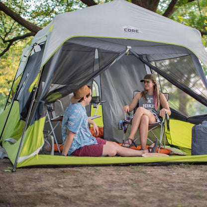 CORE Instant Cabin Tent | Multi Room Portable Pop up Tent for 2 Minute Camp Setup, Sleeps 9 People, 14' X 9', 3-Room