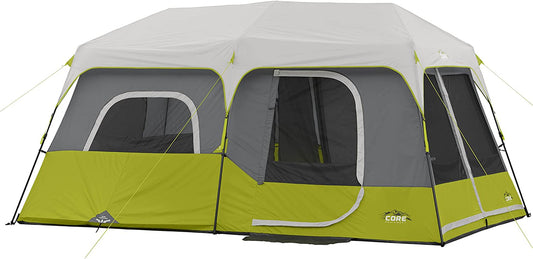 CORE Instant Cabin Tent | Multi Room Portable Pop up Tent for 2 Minute Camp Setup, Sleeps 9 People, 14' X 9', 3-Room